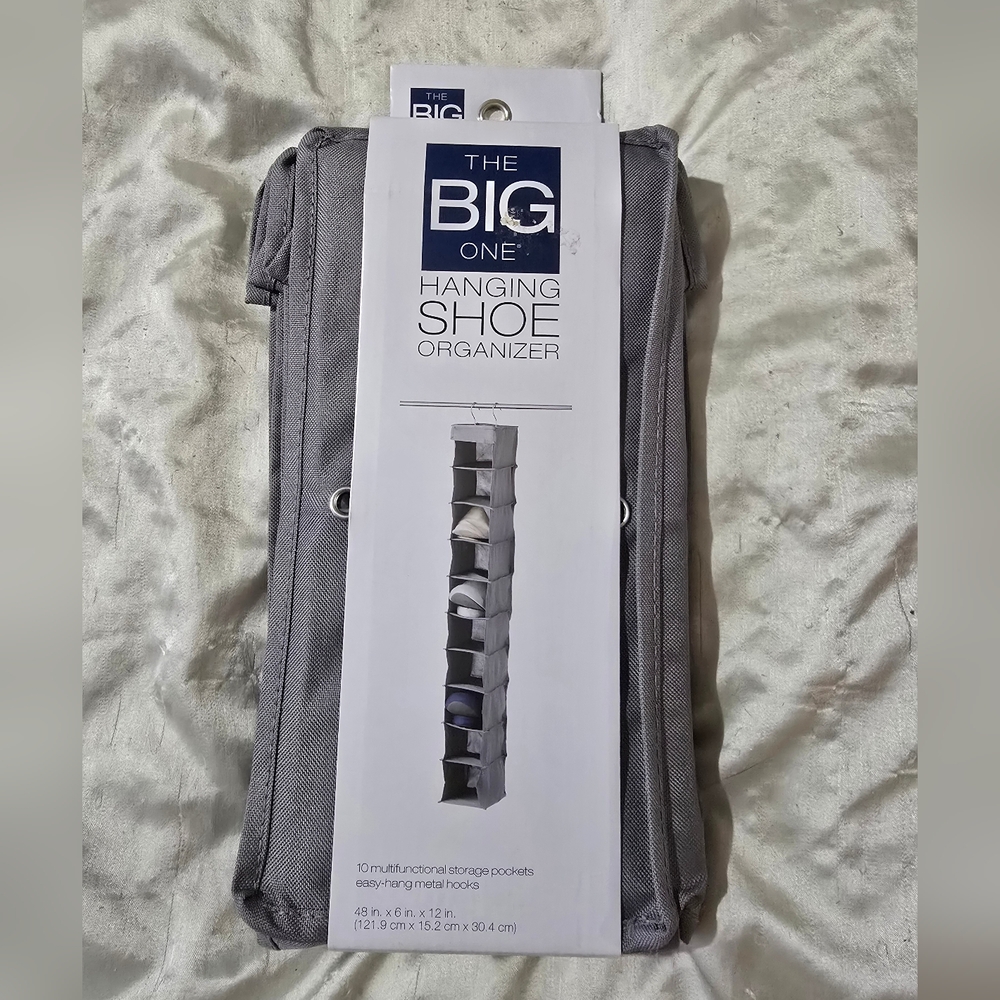 NIB The Big One Gray Multifunctional Hanging Closet Shoe & Accessory Organizer